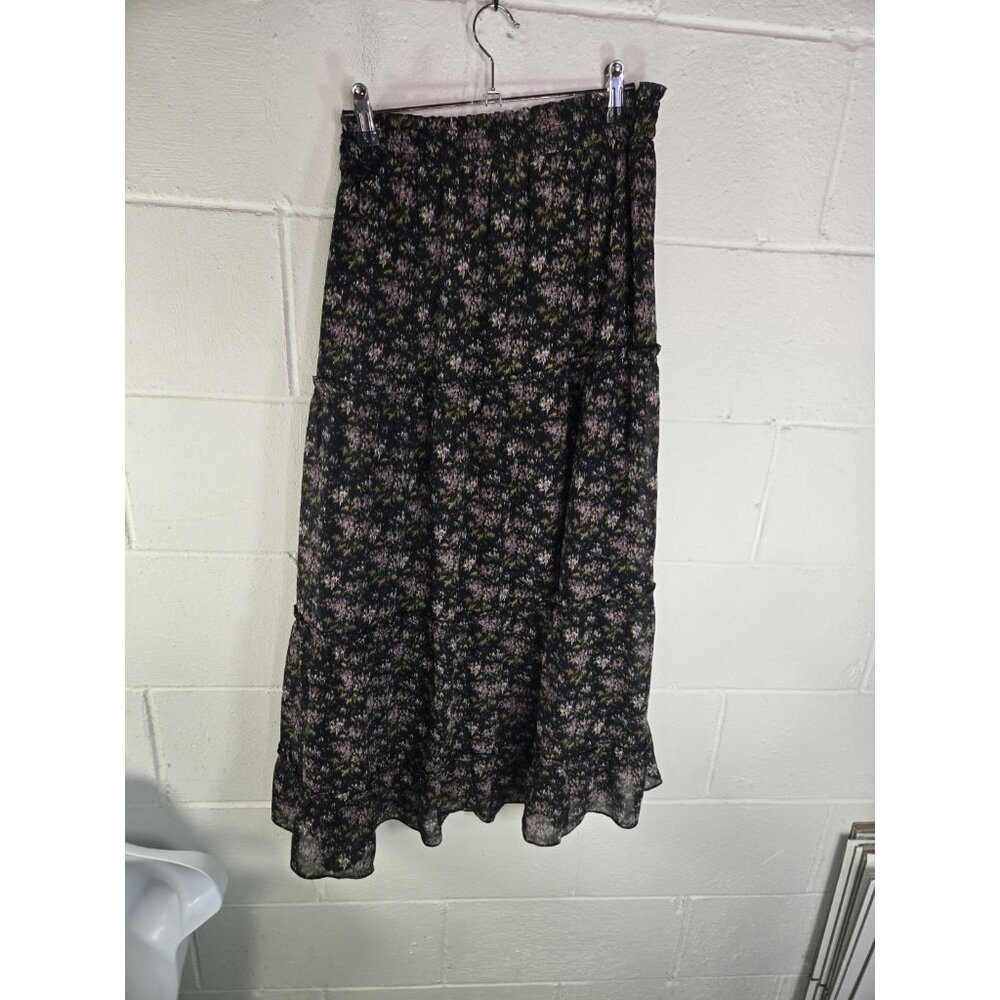 Madewell Crinkle Georgette Tiered Maxi Skirt In Blurred Blooms - Picture 8 of 10